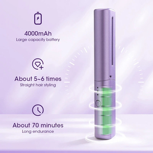 Peine Caliente Inalámbrico 2 en 1, Mini Plancha de Pelo Portátil Recargable por USB, Herramienta de Peinado y Alisado de Cabello de Calentamiento Rápido - Product Image 4