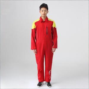 Tuta da Lavoro per Uomo |   Tuta di Sicurezza Resistente all'Usura Bicolore Rosso-Giallo per Stazioni di Servizio, Riparazioni Auto e Soccorso d'Emergenza - Product Image 1