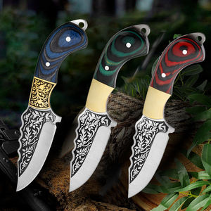 Cuchillos hechos a mano de acero inoxidable con diseño tallado grueso <span class=keywords><strong>para</strong></span> acampar al aire libre, cortar <span class=keywords><strong>carne</strong></span>, <span class=keywords><strong>comer</strong></span>, <span class=keywords><strong>cuchillo</strong></span> de mano conveniente - Product Image 1