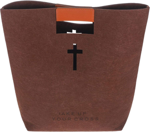 Large Bible <b>Storage</b> Tote Bag Wool Felt <b>Open</b> Solid Color Modern Multi-functional Women Christian Study Daily Use - Product Image 3