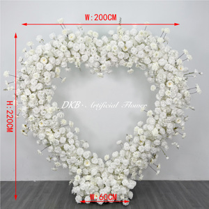 ซุ้มดอกไม้ประดิษฐ์จากโรงงาน DKB รูปหัวใจสีขาว ประดับด้วยดอกกุหลาบ สำหรับตกแต่งพิธีแต่งงาน จัดดอกไม้สุดโรแมนติก - Product Image 2