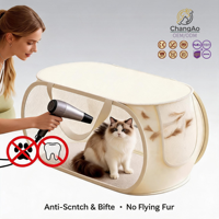 Sac et boîte de séchage pliables portables pour chats et chiens avec design anti-rayures en PU et coton pour animaux de petite taille, pour la baignade