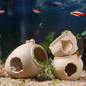 Rode keramiek vis- en garnalenschuilplaats, boomstam, verstopplaats voor <span class=keywords><strong>aquarium</strong></span> - Product Image 4