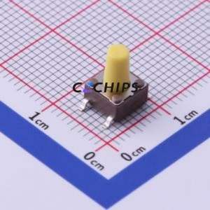 DTSM-65Y-V-T/R Tactile Switch SMD,6.2x6.2mm Switch Single Pole Single Throw Round Button Vertical Mount 6.2mm - Product Image 1