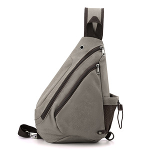New Vintage <b>Canvas</b> <b>Bag</b> Men <b>Large</b>-capacity Waterdrop Chest <b>Bag</b> Stylish Versatile Single-shoulder Crossbody <b>Bag</b> - Product Image 1