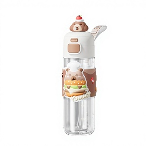 ขวดน้ำพลาสติกทริทันคุณภาพสูง ป้องกันการรั่วซึม ปราศจากสาร BPA ความจุขนาดใหญ่ เหมาะสำหรับเด็กและนักเรียน พร้อมหลอดดูดเกรดสำหรับเด็ก - Product Image 3