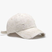 Gorra de béisbol estructurada, lisa, desgastada, estilo vintage, de algodón, tipo Dad Hat