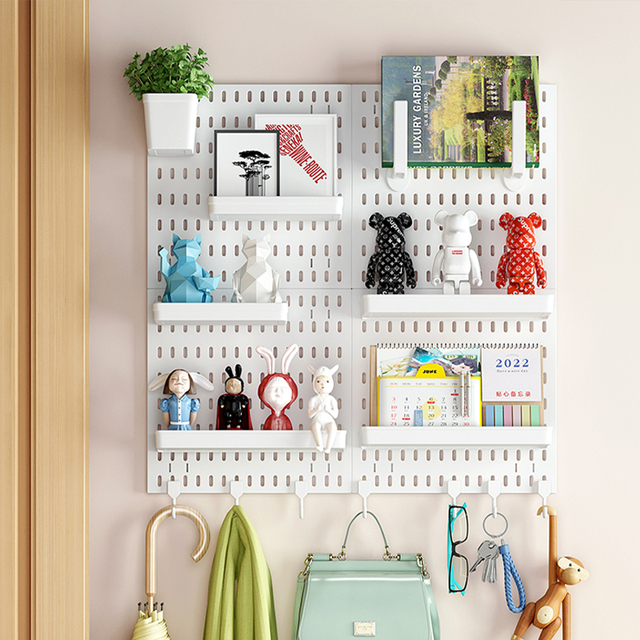 Easy to Use White Pegboard Hot Sale Hole Board Wall Professional Design Wall Organizer