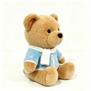 Oso de peluche personalizado en tonos neutros, lindo oso de peluche, oso de peluche con diseño de copo de nieve, oso de peluche en azul pastel. - Product Image 3