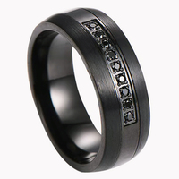 Bague de mariage pour homme Cheng Jewelers CNC, 8 mm, entièrement incrustée de CZ, bague en tungstène plaquée deux tons, pour cadeaux d'anniversaire