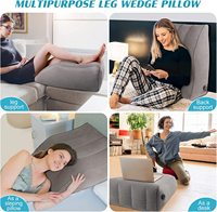 Coussin de jambe gonflable en PVC floqué, portable, pour canapé, lit et voyage