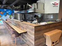 Comptoir de bar en acier inoxydable GRACE OEM, équipement de cuisine commerciale, bar à vin, restaurant, forme personnalisée