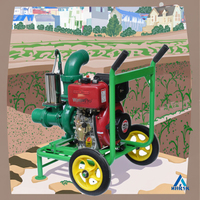 Pompes à eau diesel haute pression pour l'irrigation des terres agricoles et des vergers, débit élevé, 3 pouces