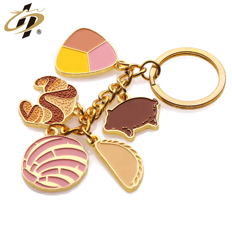 Объемный товар под заказ, Золотой металлический мягкий эмалированный кулон, оптовая продажа брелоков для ключей