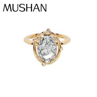 Bague de graduation MuShan en argent sterling 925 avec moissanite VVS, plaquée or véritable 18 carats, pour femme, brevet MST