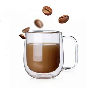 <strong>Manufacturer</strong> Sale Transparent Heat-proof Insulated Double Wall Glass Cup - Product Image 1