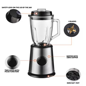 <span class=keywords><strong>Licuadora</strong></span> de Mesa Eléctrica Portátil Manual, <span class=keywords><strong>Mini</strong></span> <span class=keywords><strong>Licuadora</strong></span> con Botón de Presión, <span class=keywords><strong>Vaso</strong></span> de Vidrio/Plástico, Fácil de Usar para Hoteles - Product Image 1