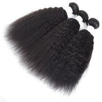 Extensions de cheveux vierges malaisiens Remy bruts, lisses et crépus, cuticules alignées, lot en gros pour femmes