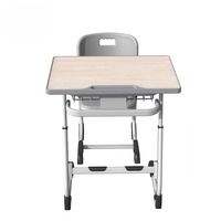 Bureau et chaise de classe et d'école démontables et réglables en hauteur