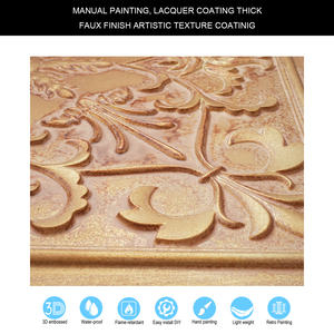 Style Japonais PL70 Vintage Brun Or Carrelage de <span class=keywords><strong>Plafond</strong></span> Décoratif en Étain Panneaux Muraux en Relief Plafonds en <span class=keywords><strong>PVC</strong></span> Imperméable pour Café Club - Product Image 4