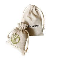 Prix usine 10x15cm sac en lin pochette bijoux cordon coton lin sac avec Logo