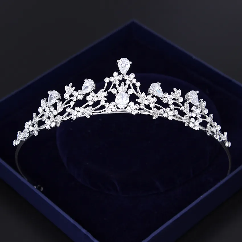 Nuevos productos de cristal de lujo de tiaras de la boda accesorios para el pelo de la boda diamantes de imitación de la corona