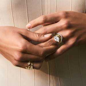 Tùy Chỉnh 1CT 2ct Vs1 Vs2 IGI Chứng Nhận Tổng Hợp Kim Cương Nhẫn Lê Cắt 9K 10K 14K 18K Phòng Thí Nghiệm Grown Kim Cương Nhẫn - Product Image 5