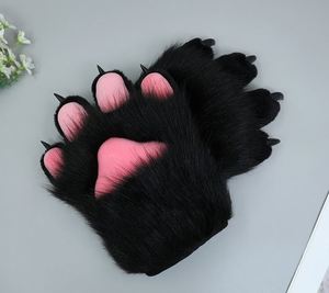 Nouvelle peluche chat griffe gant mignon Anime Cosplay spectacle accessoires femmes patte moelleux mitaines de haute qualité - Product Image 4