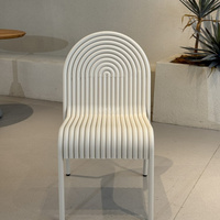 Chaises de jardin en métal avec dossier arrondi, sièges modernes d'extérieur pour patio et café