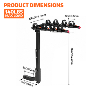 Support de vélos pliable pour attelage de 2 pouces, capacité 140 LBS, pour SUV, camion, camping-car - Vente en gros usine - Product Image 4