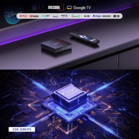 Boîtier TV Android 14 S905X5M le plus populaire, 2 Go 32 Go, WiFi 6, AV1, Boîtier de streaming 4K, Double bande, Télécommande vocale, Lecteur multimédia