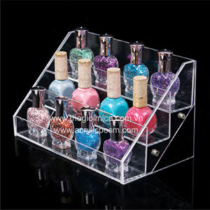 New <b>Clear</b> Acrylic Nail Polish <b>Display</b> Rack Organizer Makeup Stand with 60 Bottle Capacity - Product Image 3