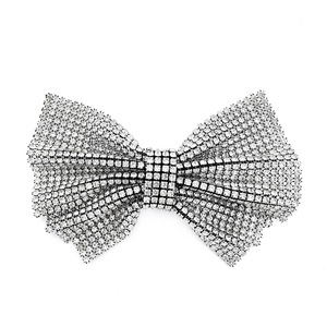 Rhinestone Bow Hair <b>Clip</b> Blue Crystal Decorative Party Accessory Women's DIY Jewelry - Product Image 3