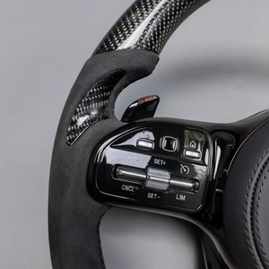 Volant en fibre de carbone noir mat pour Mercedes-Benz <span class=keywords><strong>AMG</strong></span> W204 W205 CLA C217 W211 W212 W221 W222 S63 C63 GLA45 C43 <span class=keywords><strong>SLC</strong></span> - Product Image 3