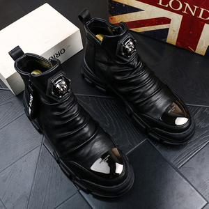 Otoño Invierno moda hombres para Martin Chelsea <span class=keywords><strong>botas</strong></span> zapatos de algodón de alta calidad todo-fósforo estilo coreano jóvenes <span class=keywords><strong>botas</strong></span> cortas Casuales - Product Image 3