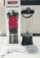 Compacte draagbare blender met 500ml kan, 4000mAh batterij, smoothie-sapcentrifuge, USB-C oplading, CE, LVD, LFGB, 6 roestvrijstalen messen.