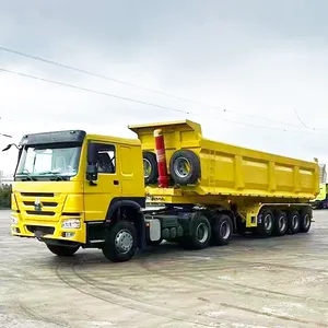 Oyar 40 pieds 60 pieds 3/4/5 essieux 40 tonnes 60 tonnes 70t équipement d'inclinaison utilitaire de transport de pierre camion semi-remorque à benne basculante