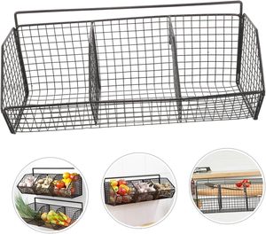 <b>Hanging</b> <b>Wire</b> Kitchen Storage <b>Basket</b> Adhesive Cabinet Door Organizer Pantry Organization Rack and Shelf No Drilling Required - Product Image 6