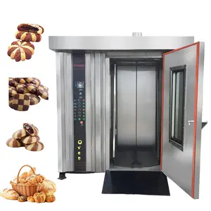 Industrial Cookie Biscuit Cake Bread Rotating Baking Rack Oven Bakery 16 32 64 Trays Electric Diesel Gas Rotary Oven