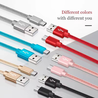 Câble de charge USB en nylon OEM vers Micro/iPhone/Type-C, câble de synchronisation de données à charge rapide 5 broches pour téléphone Samsung Xiaomi HTC Android