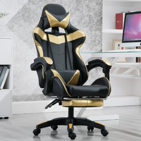 Chaise pivotante en cuir polyuréthane de style moderne fauteuil de jeu de course fauteuil de massage surélevé joueur de jeu d'ordinateur pivotant en aluminium