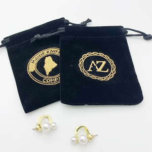Wholesale Custom Logo Black Velvet Pouch Perfume Storage Drawstring Bag Packaging Velvet Jewelry Bag With Logo Printing - Product Image 5
