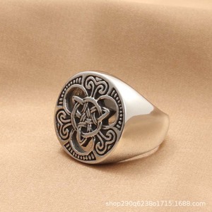 yunnique Men's Retro Silver Knot <b>Ring</b> Stainless Steel Fashion Jewelry Gift for Men - Product Image 5