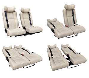 Asiento Doble de Cuero Autoliuma Xtra Space VIP para RV con Reposabrazos y Base Giratoria para Furgonetas y Vehículos de Expedición - Product Image 6