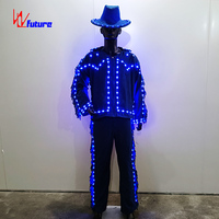 Costumes de danse de cow-boy à lumières LED Costumes de danse de salon à la mode pour adultes Style occidental Luminous Western Dance Party