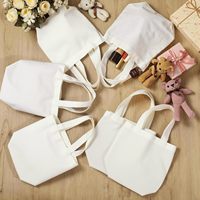Mini sacs fourre-tout en toile, petits sacs de 8,5 x 8 pouces, couleur naturelle, réutilisables, résistants, sacs en coton Trader Joes, personnalisables, pour cadeaux et voyages