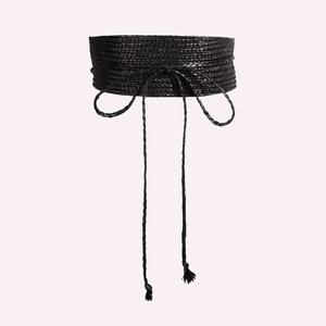 Ceinture large tressée en raphia faite à la main, style bohème, pour l'été, en paille, pour robe, corset, à nouer, pour femme, vacances à la plage - Product Image 2