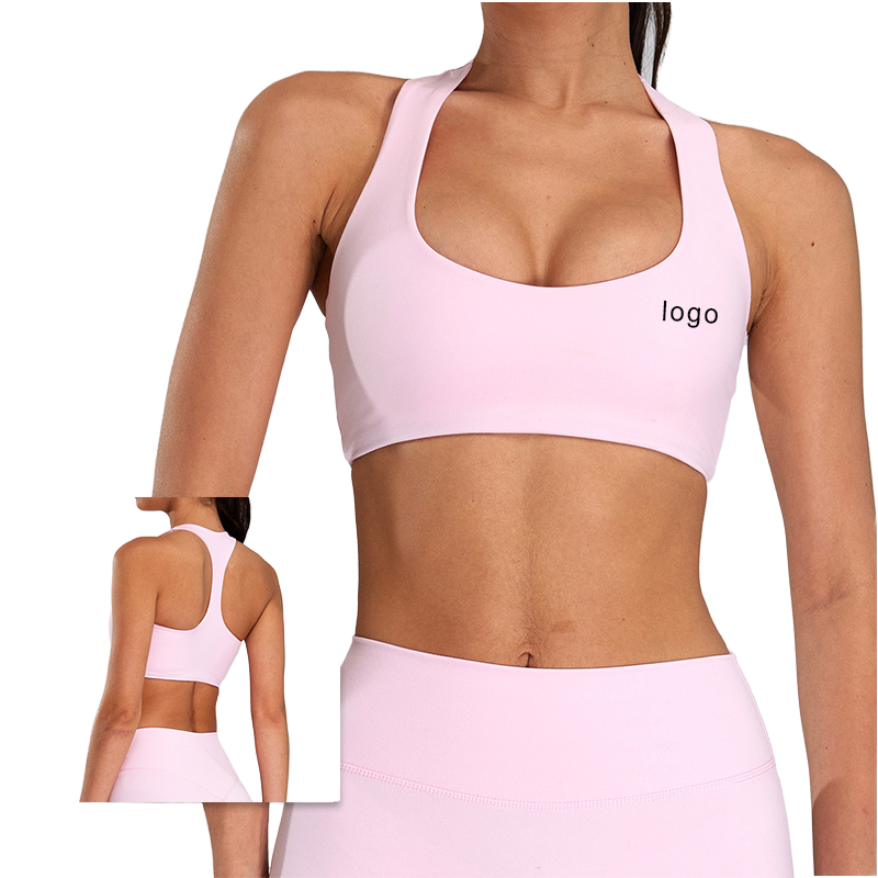 LuYu Hot Sexy Deep U Neck Shockproof Sports Yoga Bra Girls Gym Fitness Wear Bra Top Custom Logo Clothes for Women
