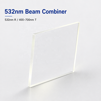 Miroir combinateur de faisceau rectangulaire en silice fondue, transmission 532 nm, réflexion 400-700 nm