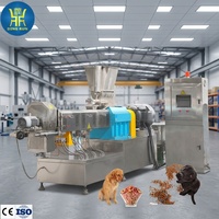 Máquina de fabricación de pellets de comida para perros y gatos de plantas completas para peces con componentes centrales PLC Línea extrusora de producción de alimentos para perros
